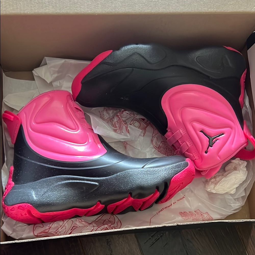 Jordan Black and Pink Boots with Bold Design
